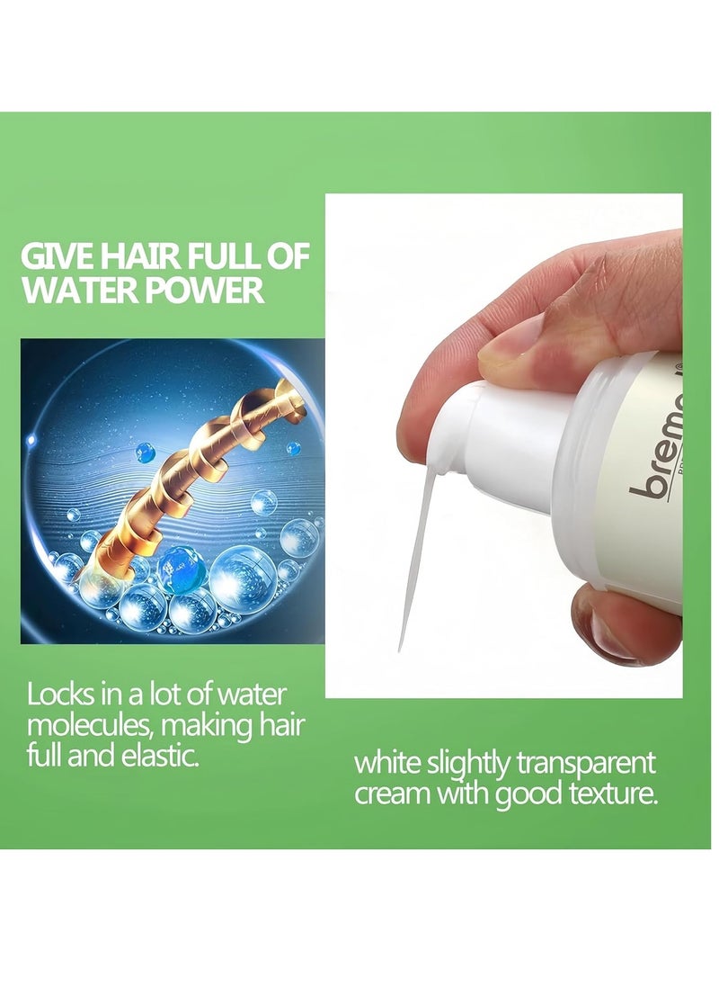 Bremod Leave-in Hair Mask Keratin Hyaluronic ACID Bond Intense Moisturizing Rinse Free Repairs Damaged Hair-Keratin Hair Treatment 3.38Fl oz