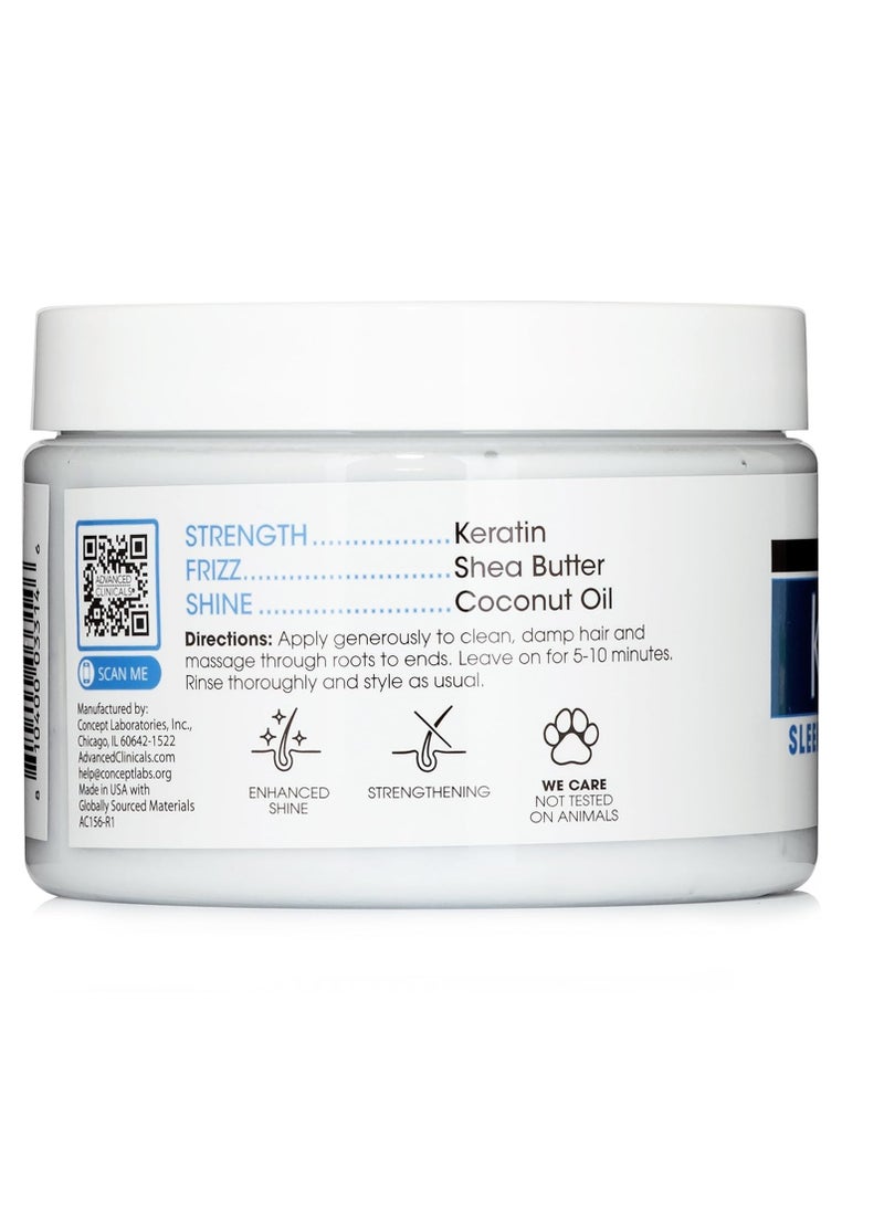 Advanced Clinicals Keratin Hair Mask Treatment, 12 Fl Oz (2-Pack), For Color Treated Hair, Detoxifying + Fortifying Repair Conditioner with Shea Butter, Helps Strengthen Broken Hair
