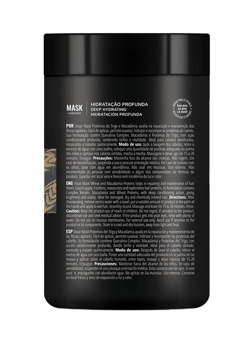 INOAR Hair Mask, Deep Hydrating Macadamia, 2.2 liters, Moisturizer for Dry Damaged Chemically Treated Wavy Curly Hair, Vegan Hair Products for Men and Women
