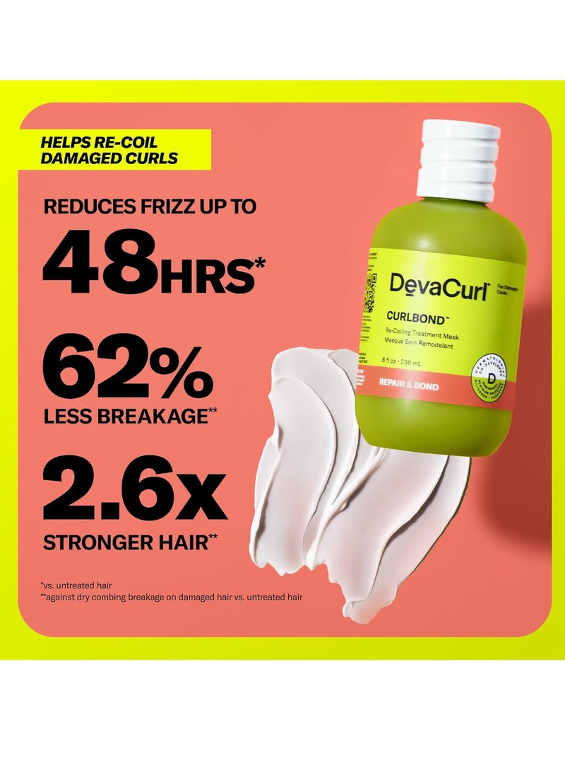 DevaCurl CurlBond Re-Coiling Treatment Mask | Helps Re-Link Broken Bonds | Improves Strength | Protects From Future Damage | All Curl Types