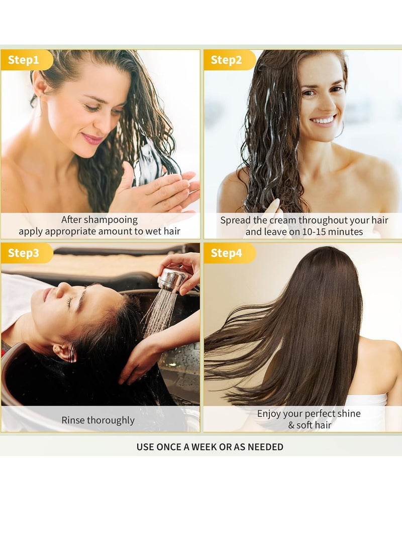 MEIDU Hair Treatment Mask - Hair Conditioning Masque for Dry Damaged or Colored Hair - Repair Deep Hydrating Moisturizing Nourishing with Keratin & Coconut Oil Cruelty-free All Hair Types(16.9 Fl Oz)