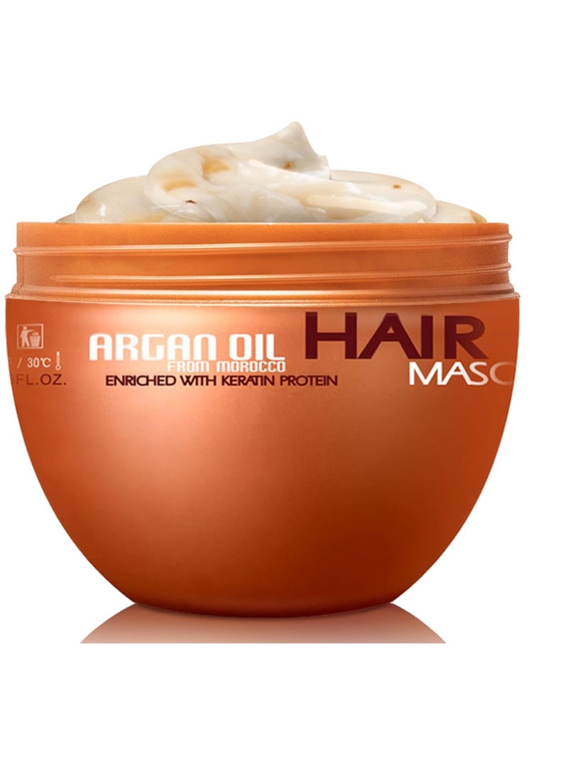Nuspa Argan Oil Hair Mask - Deep Conditioner Sulfate Free for for Dry Damaged Hair with Organic Jojoba Kernel Oil Aloe Vera Collagen and Keratin