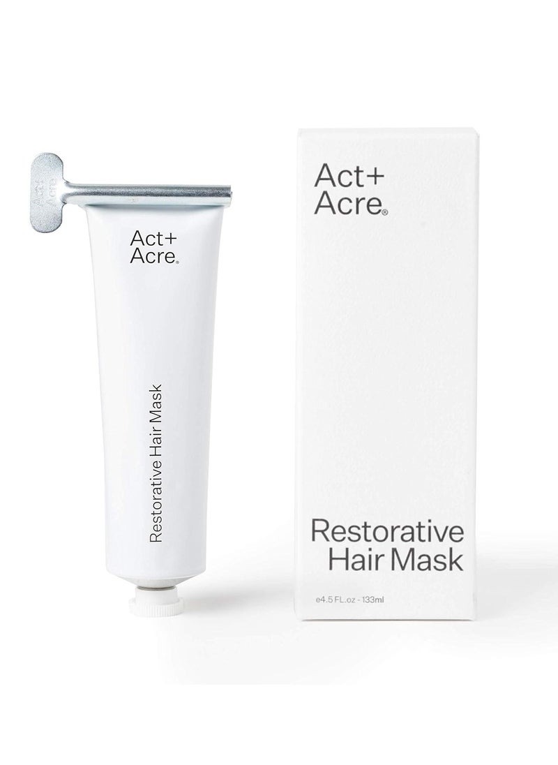 Act+Acre Restorative Conditioning Hair Mask - Cold Processed Hair Treatment for Hydrating Dry and Damaged Hair - Moisturizing Silicone Free Hair Masks (4 Fluid Ounces)