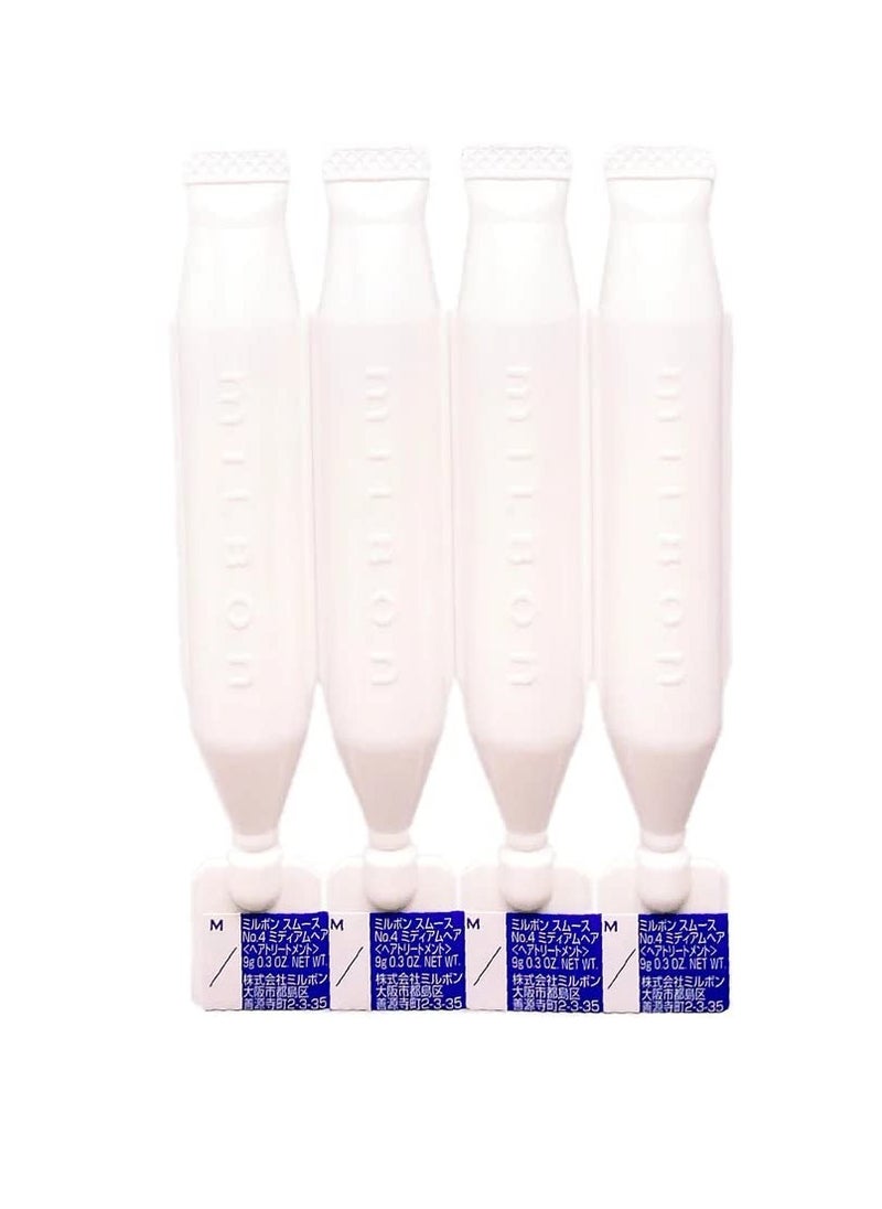 Milbon Smooth No. 4 Weekly Booster - For Medium Hair 4 x 0.3 Fl. Oz.