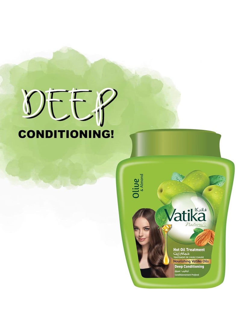 Dabur Vatika Naturals Hair Mask - Nourishing for Dry, Damaged Hair - Natural Care Enhancer with Olive Oil Extracts, Deep Conditioning Formula, Intensive Revitalization, and Hydration - Olive (1KG)