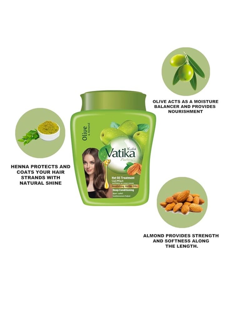 Dabur Vatika Naturals Hair Mask - Nourishing for Dry, Damaged Hair - Natural Care Enhancer with Olive Oil Extracts, Deep Conditioning Formula, Intensive Revitalization, and Hydration - Olive (1KG)