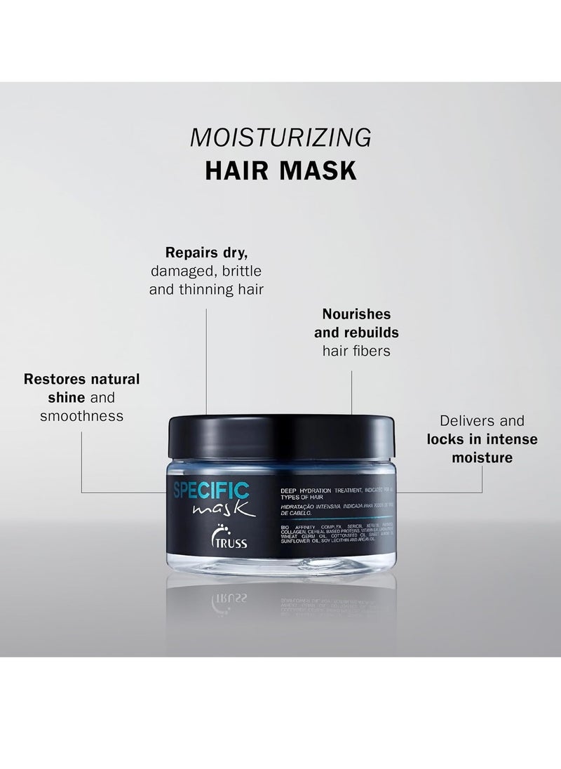 Truss Professional Specific Mask - Hydrating Hair Mask with Argan Oil - Deep Hydration - Repair & Seal Damaged Hair Cuticle; Extends Color; Prevents Split Ends; & Prevents Color Fading (6.35oz)