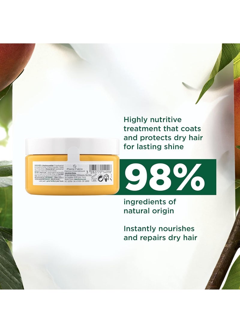 Klorane Nourishing 2-in-1 Mask with Mango, Deep Conditioning and Overnight Treatment for Dry Hair, Paraben, Silicone and Sulfate Free, Biodegradable, Vegan, 5 fl.oz.