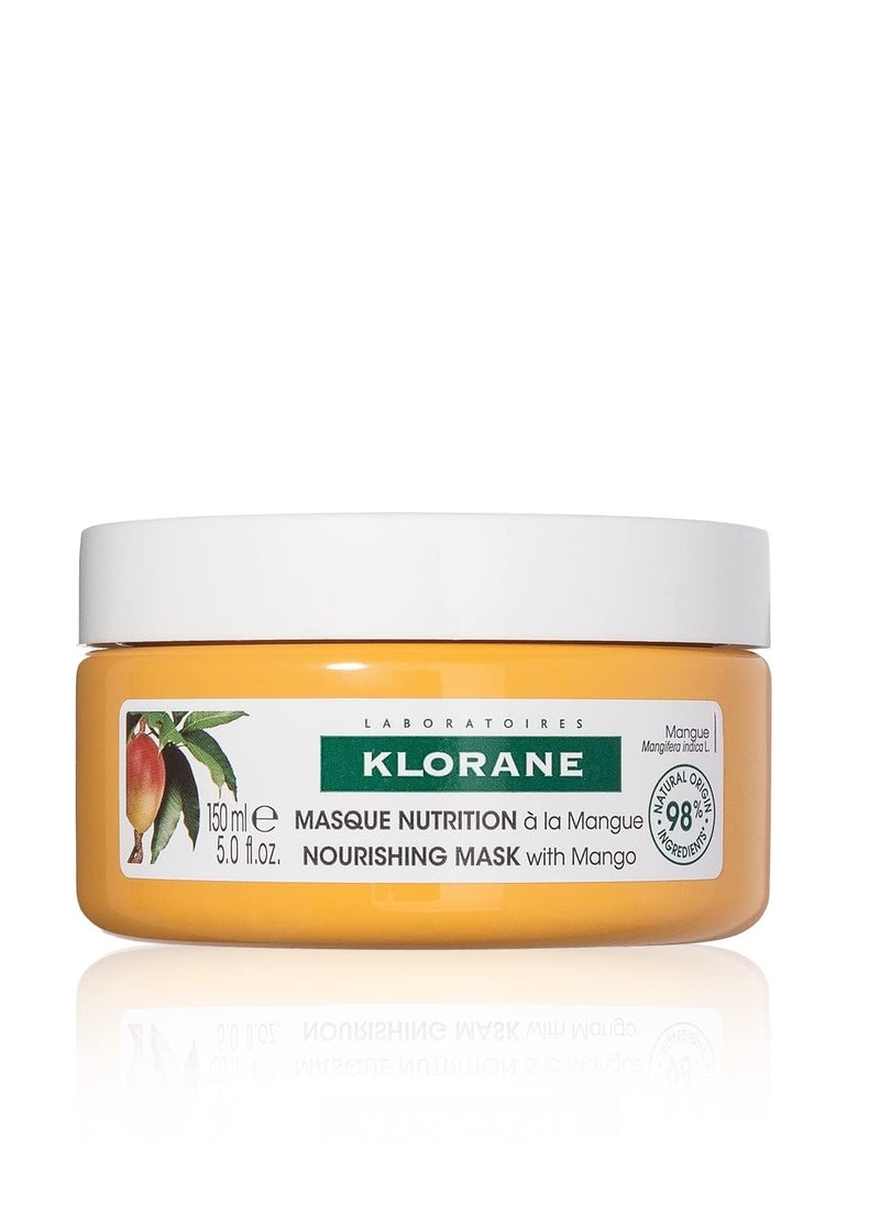 Klorane Nourishing 2-in-1 Mask with Mango, Deep Conditioning and Overnight Treatment for Dry Hair, Paraben, Silicone and Sulfate Free, Biodegradable, Vegan, 5 fl.oz.