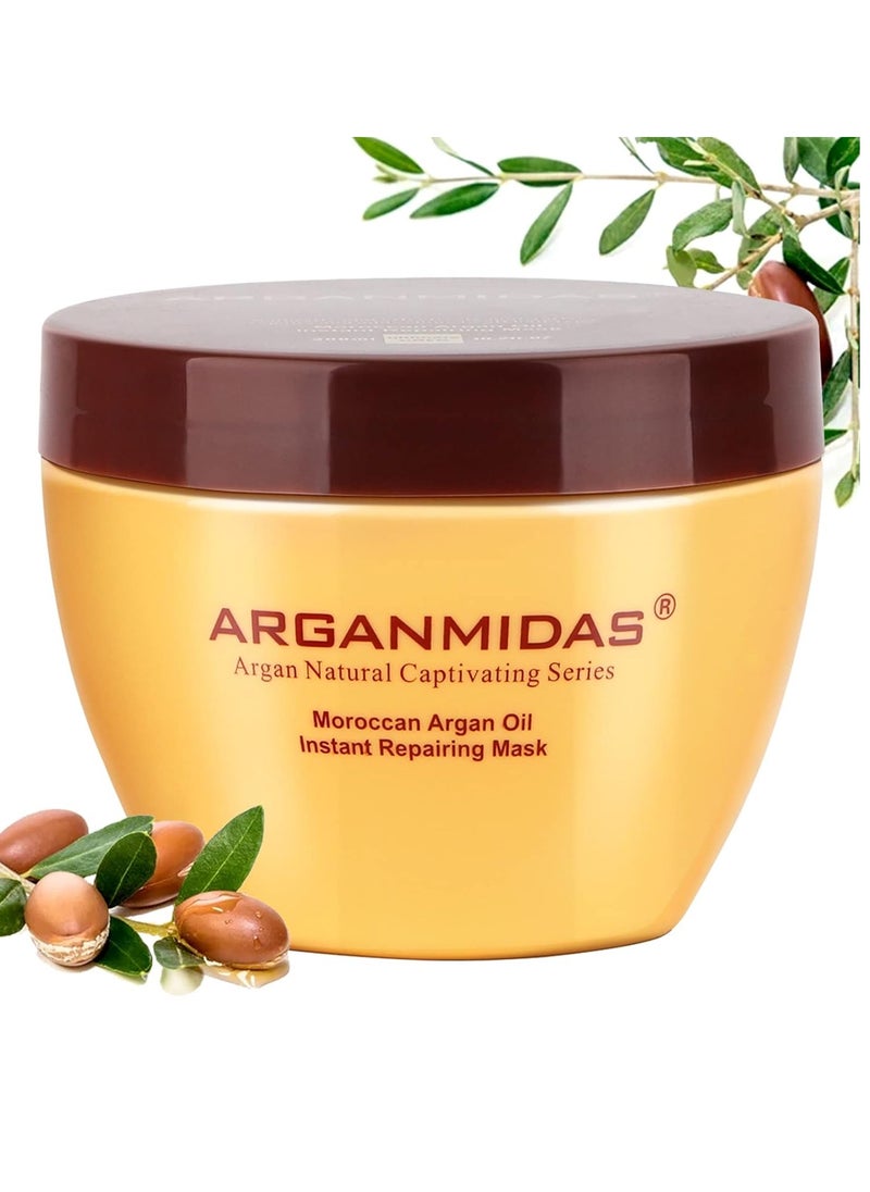 Hydrating Argan Oil Instant Repairing Hair Mask, Deep Conditioner Hair Treatment for Dry Damaged, Curly, Dye, Split End and Bleached Hair,10.2 Fl Oz