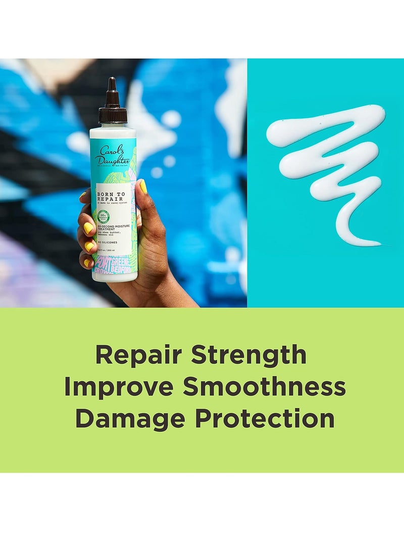 Carol's Daughter Born To Repair 60-Second Moisture Hair Treatment, Hydrating, Detangling Hair Care for Curly Hair with Shea Butter, 6.8 Fl Oz