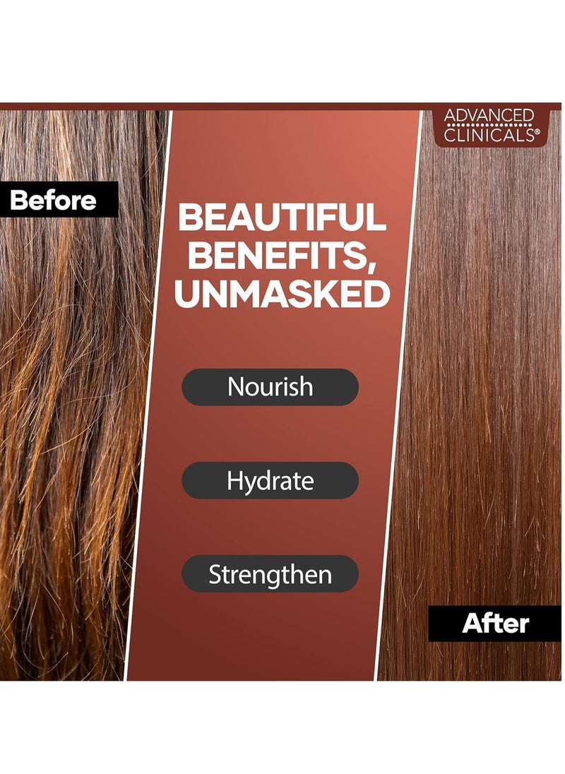 Advanced Clinicals Castor Oil Conditioning Hair Mask Natural Detangler & Hair Treatment W/Jamaican Black Castor Oil, Coconut Oil, & Biotin Repair For Color Treated, Dry, Or Damaged Hair, 12 Fl Oz