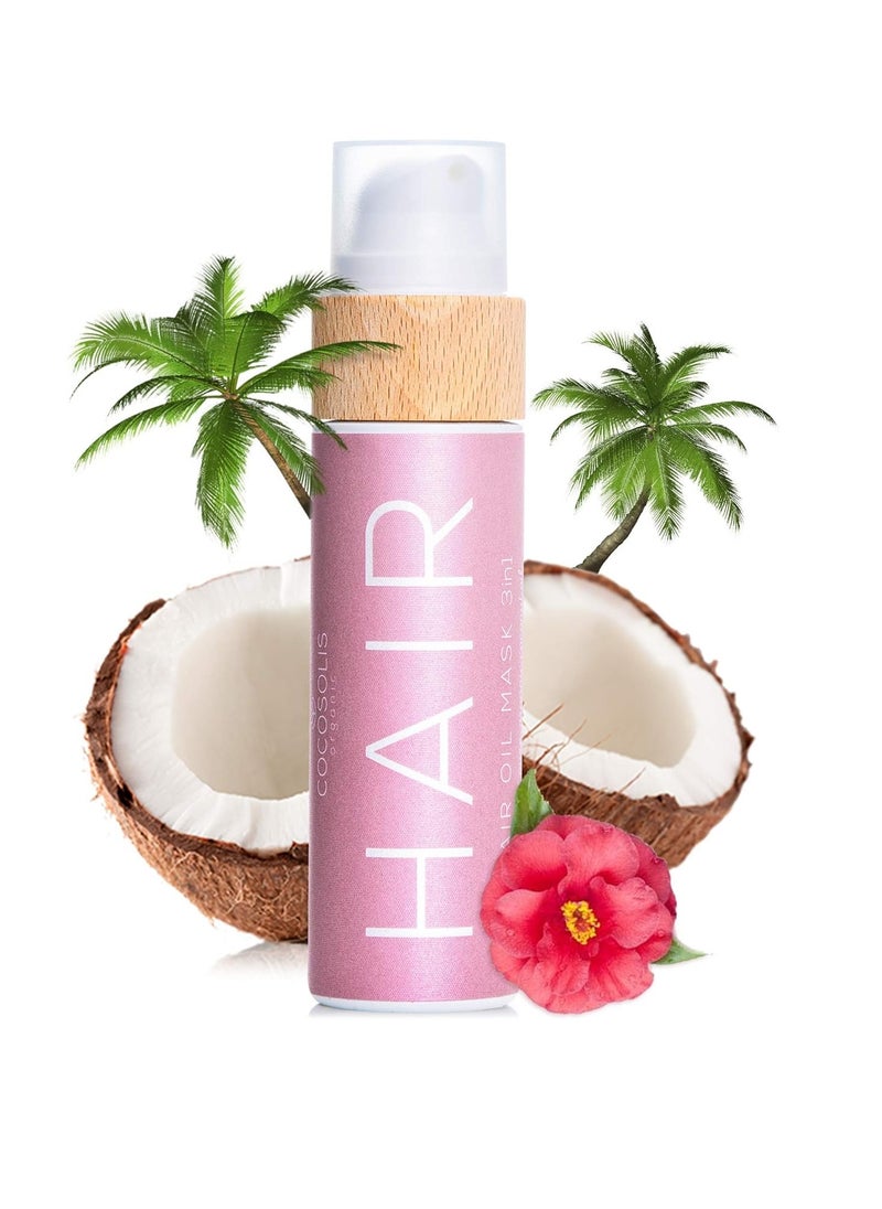 COCOSOLIS HAIR Oil Mask 3in1, Repairs Damaged Hair, Silky Soft and Radiant Hair, Stimulates Fast Hair Growth, Prevents Breaking, Split Ends and Tangles, Protects from Sun Damages