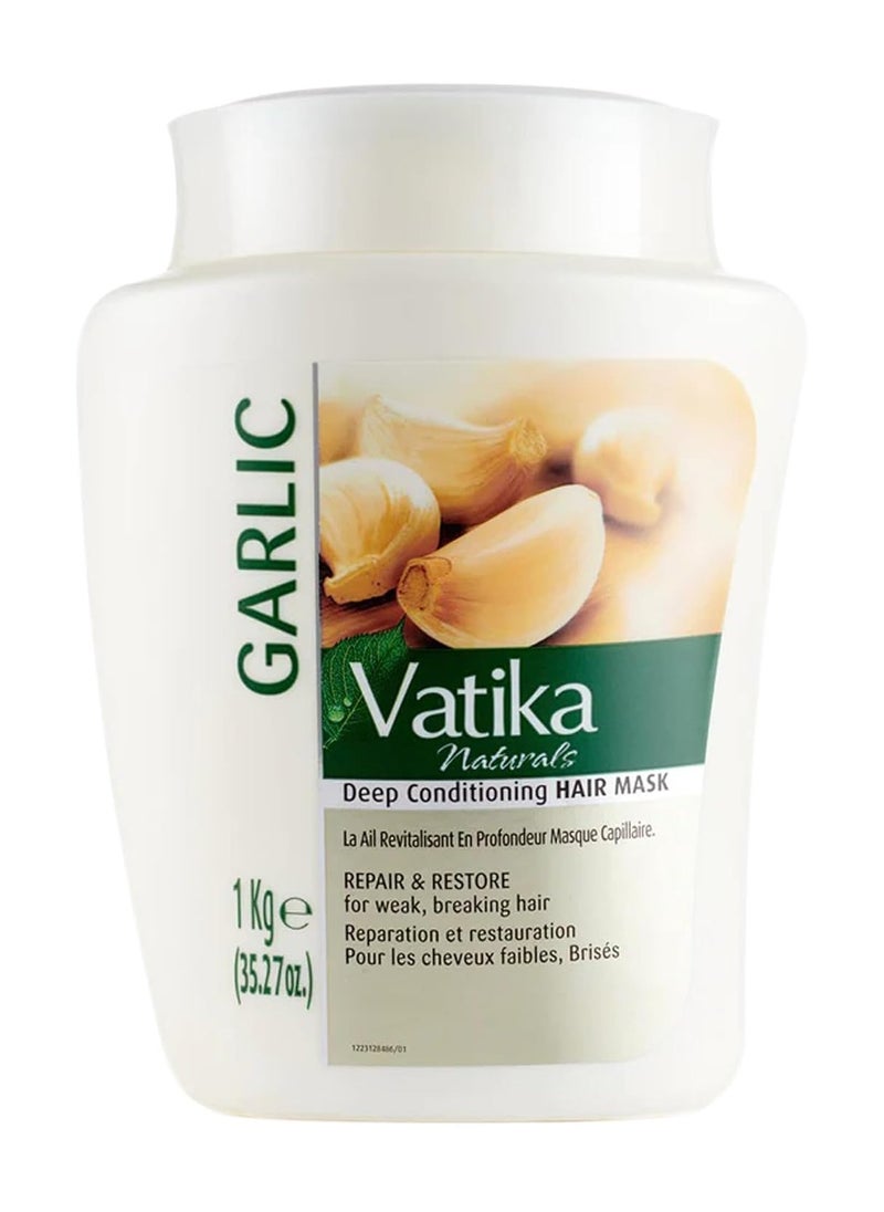 Vatika Naturals Hair Conditioning Mask - Deep Conditioning for Dry, Damaged Hair - Nourishing Hair Mask with Garlic Extracts - 1KG