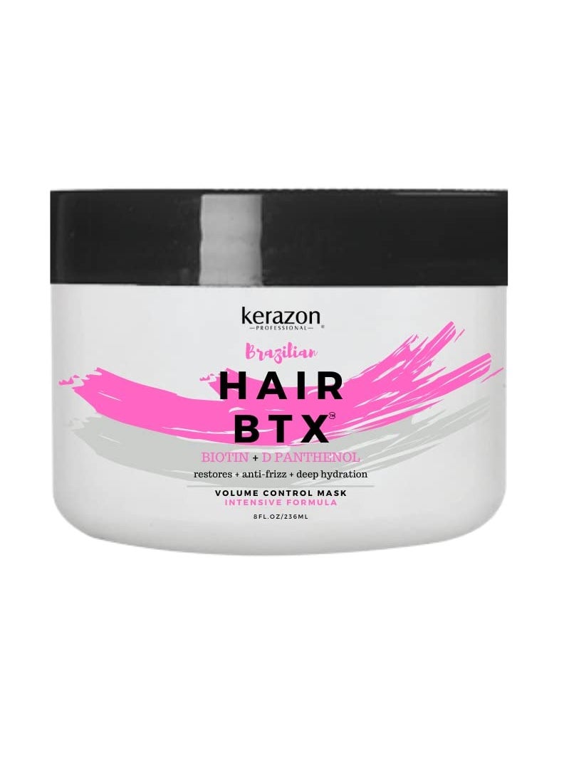 Intensive Brazilian Hair BTX Treatment 8oz 236ml For All Hair Types, Thermal Activated Hair Mask Damaged Hair and Long Lasting Volume And Frizz Control. Packaging may vary.