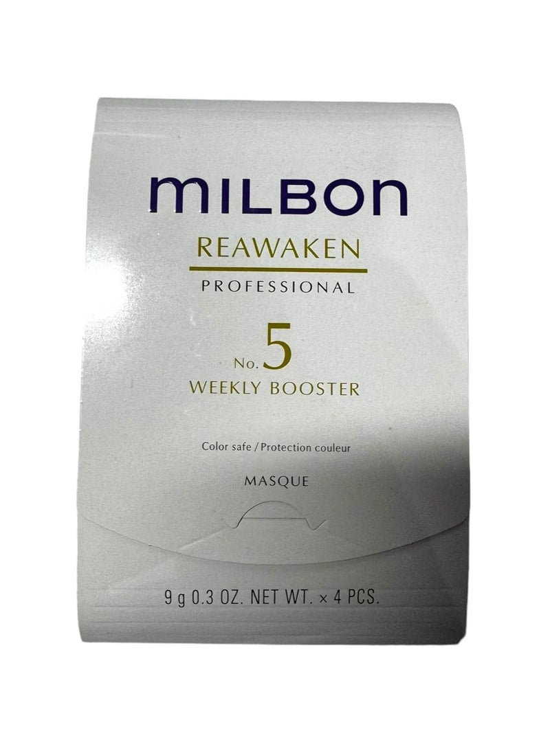 Milbon No. 5 Reawaken Professional weekly booster Hair Masque Color Safe 4 x 0.3 Fl. Oz.