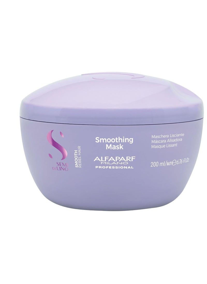 Alfaparf Milano Semi Di Lino Smooth Mask for Frizzy and Rebel Hair - Intensive Detangling Hair Treatment - Controls Frizz - Straightens and Hydrates Unruly Hair