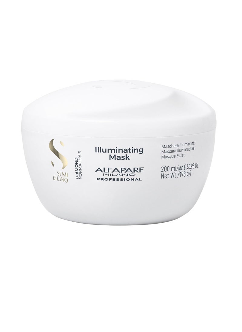 Alfaparf Milano Semi Di Lino Diamond Illuminating Hair Mask - Color Safe Deep Conditioner for Color Treated Hair - Adds Shine and Body - Sulfate, Paraben and Paraffin Free - Professional Salon Quality