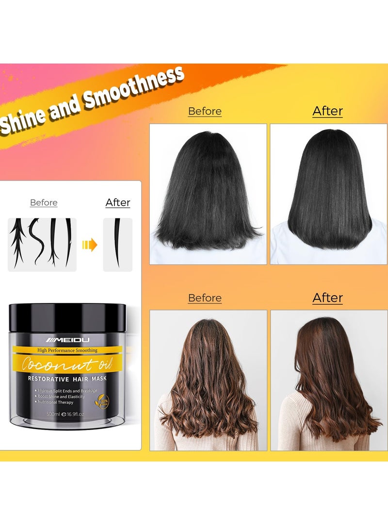 MEIDU Hair Mask for Damaged Hair,Keratin Hair Treatment for Color Treated Hair Deep Conditioner,Mascarilla Para El Cabello for Dry/Frizzy Hair.Moisturizer and Adds Shine.Hair Care for Curly Hair.