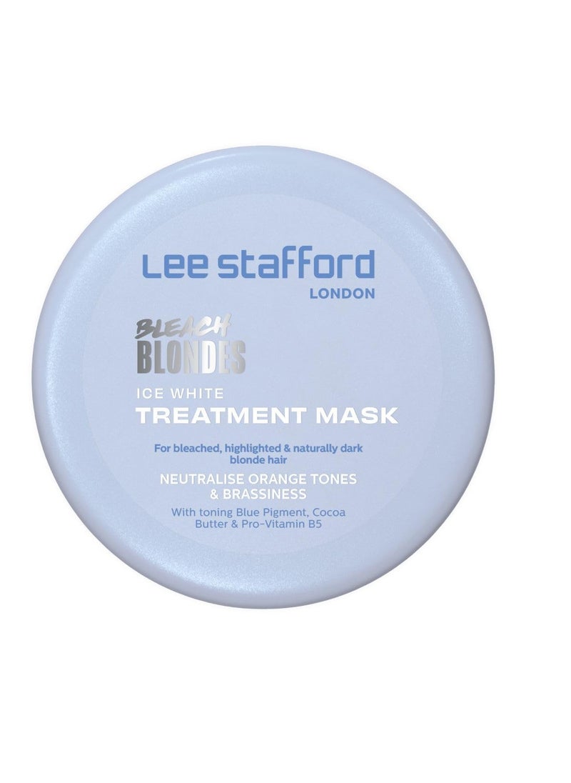 Lee Stafford Blue Toning Hair Mask | Bleach Blonde Ice White Collection - Best Conditioning Mask, Corrects Brassy & Orange Tones, Great for Dark, Highlighted, Cool Hair, 6.7 Fl Oz