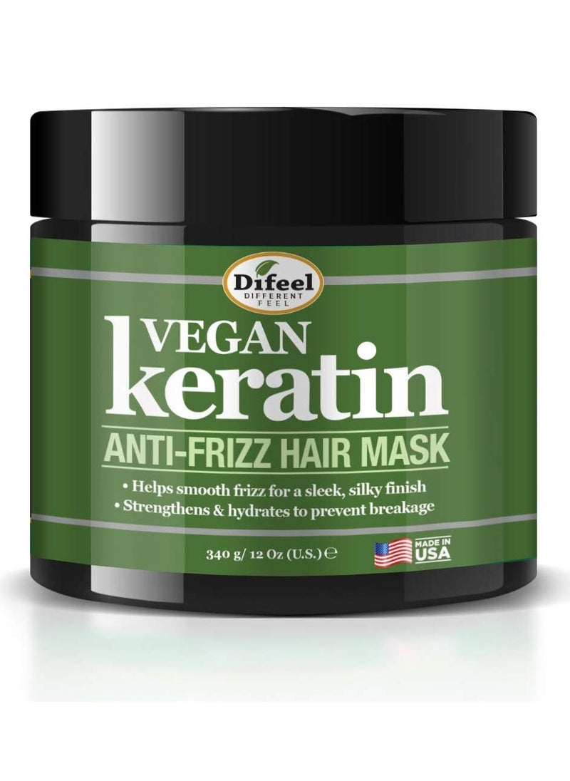 Difeel Vegan Keratin Anti-Frizz Hair Mask 12 oz. - Vegan and Cruelty Free