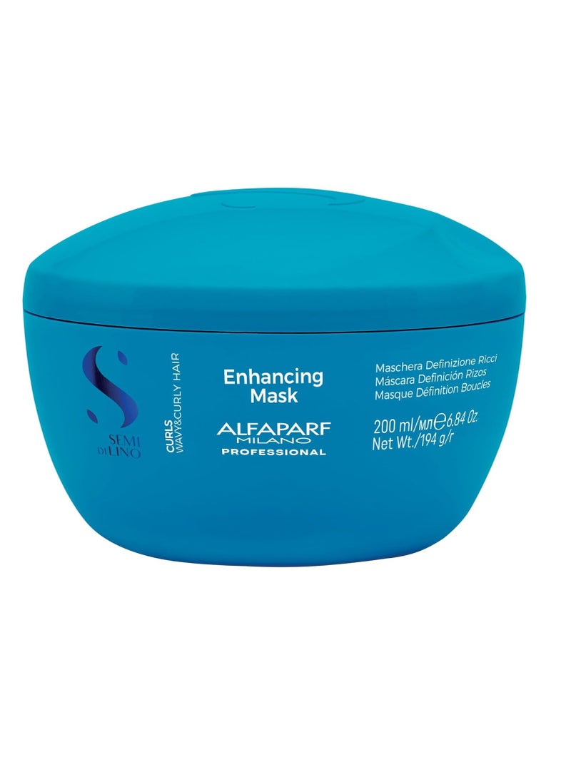 Alfaparf Milano Semi Di Lino Curls Enhancing Mask for Wavy and Curly Hair - Hydrates and Nourishes - Reduces Frizz - Protects Against Humidity - Vegan-Friendly Formula