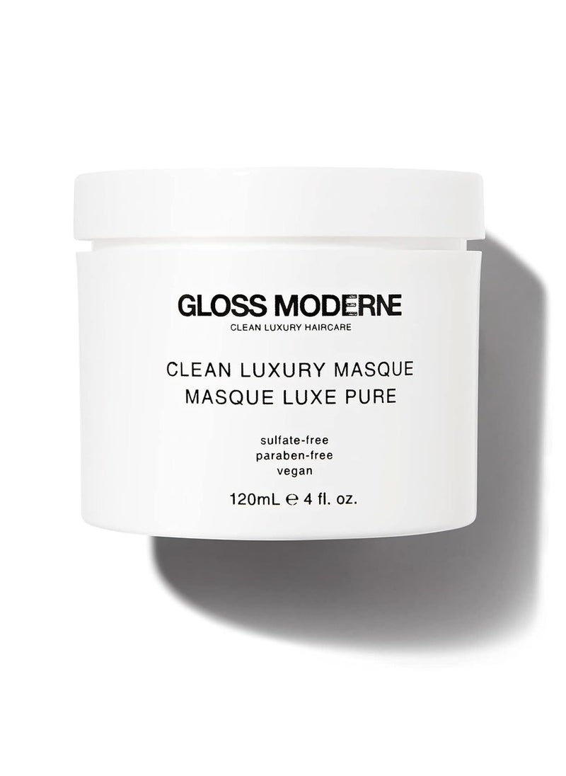 Clean Luxury Hair Mask by GLOSS MODERNE - 4 Fl Oz - Hair Treatment for Damaged and Dry Hair with Notes of Mediterranean Almond and Coconut Accented with Cognac - For Soft and Shiny Hair,4 Fl Oz(Pack of 1)