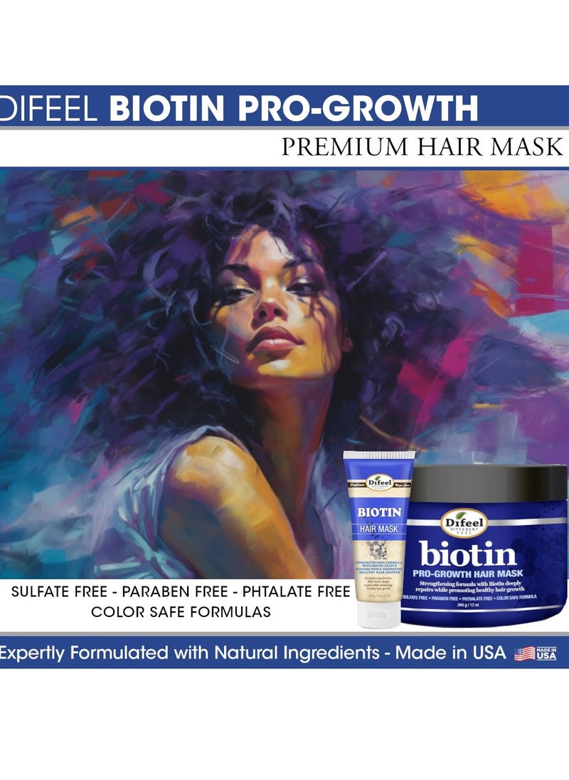 Difeel Pro-Growth Biotin Hair Mask 12 oz. with Biotin Hair Oil 7.1 oz. (2-Piece Set)