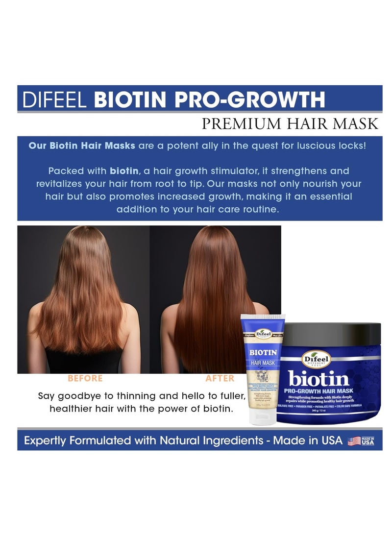 Difeel Pro-Growth Biotin Hair Mask 12 oz. with Biotin Hair Oil 7.1 oz. (2-Piece Set)