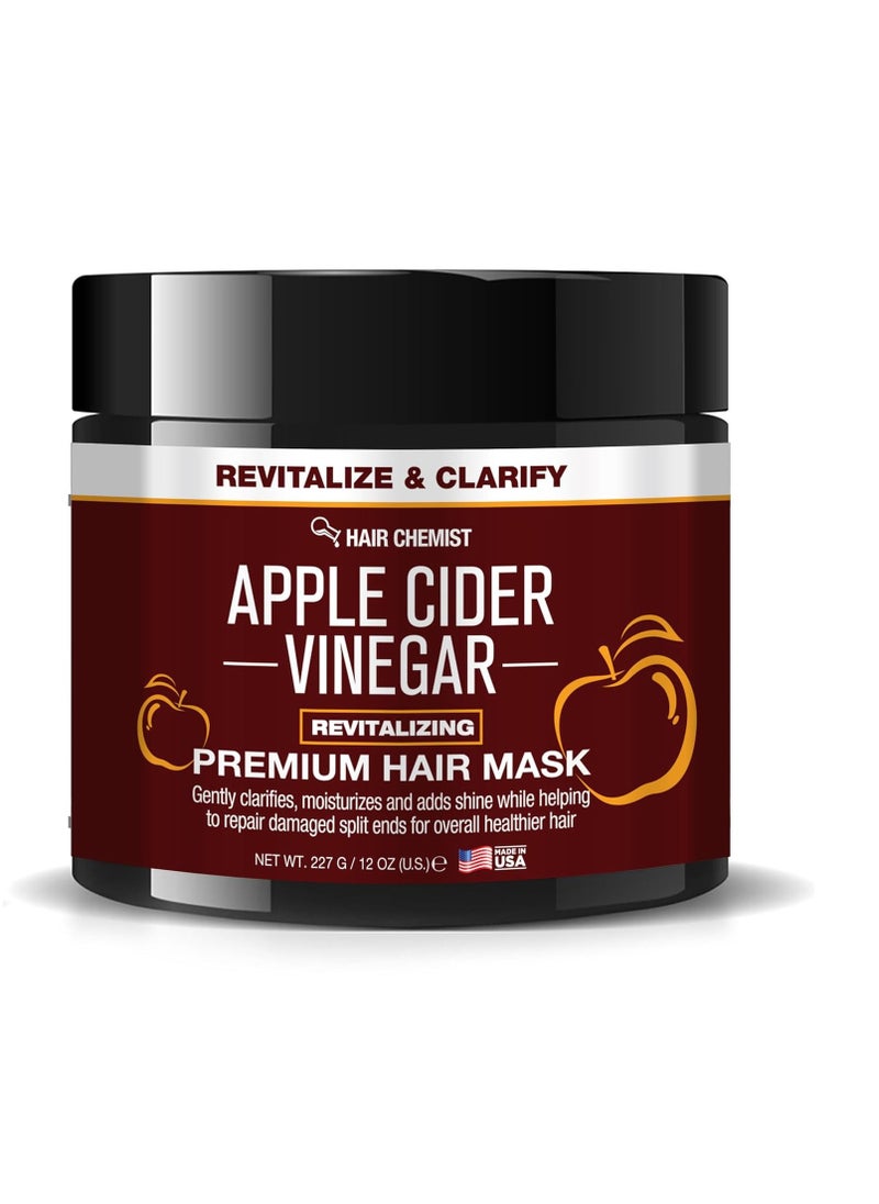 Hair Chemist Revitalize & Clarify Apple Cider Vinegar Revitalizing Premium Hair Mask 12 oz. - Deep Conditioning Hair Mask for Dry Scalp and Dry Hair