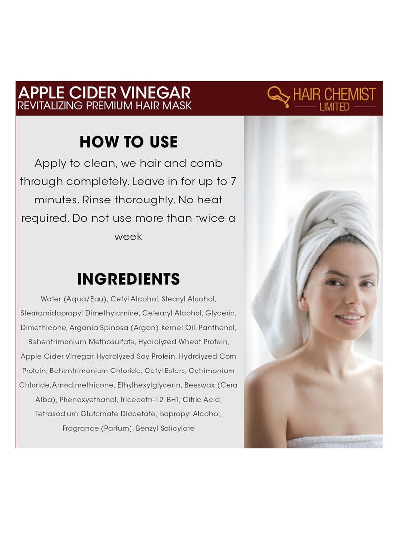 Hair Chemist Revitalize & Clarify Apple Cider Vinegar Revitalizing Premium Hair Mask 12 oz. - Deep Conditioning Hair Mask for Dry Scalp and Dry Hair