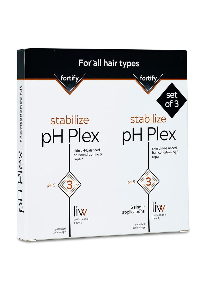 pH Plex Stabilize: Nourishing Hair Mask - Fortifies Effects Between Coloring & Bleaching - Salon Quality Results at Home - Maintenance Kit (3 Double Sachets)