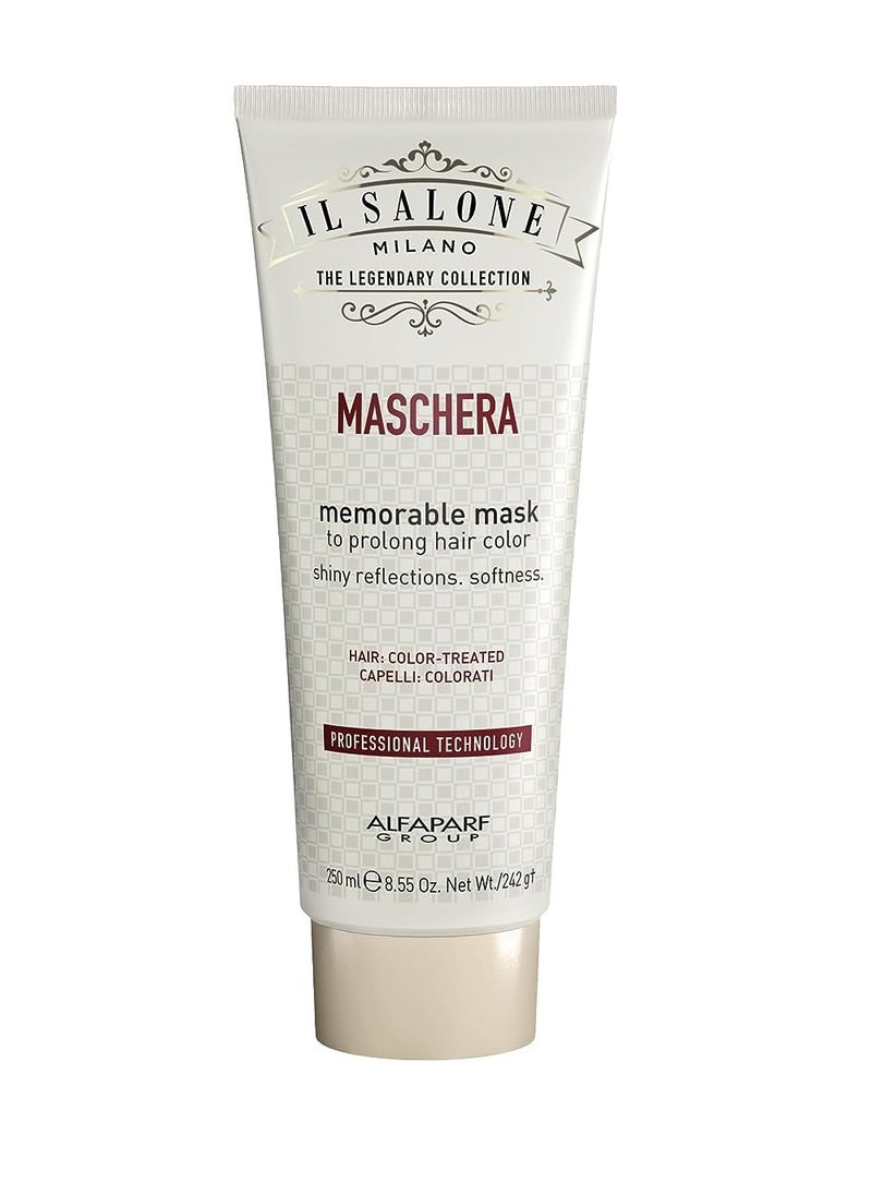 Il Salone Milano Professional Memorable Hair Mask for Color Treated Hair - Conditioning Mask to Protect and Prolong Silky Hair Color & Shine - Salon, Premium Quality Care (8.55 oz / 250 ml)