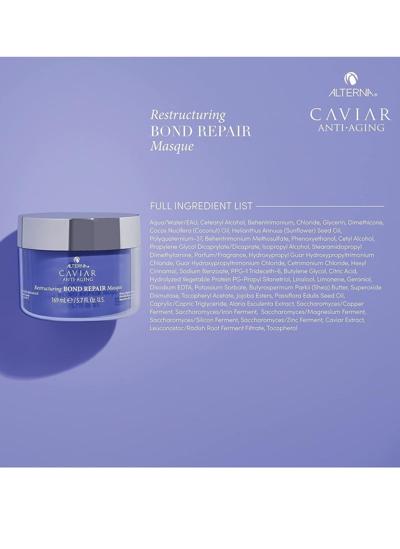 Alterna Caviar Anti-Aging Restructuring Bond Repair Masque, 5.7 Ounce | Strengthens & Protects Damaged Hair , 5.68 Fl Oz (Pack of 1)