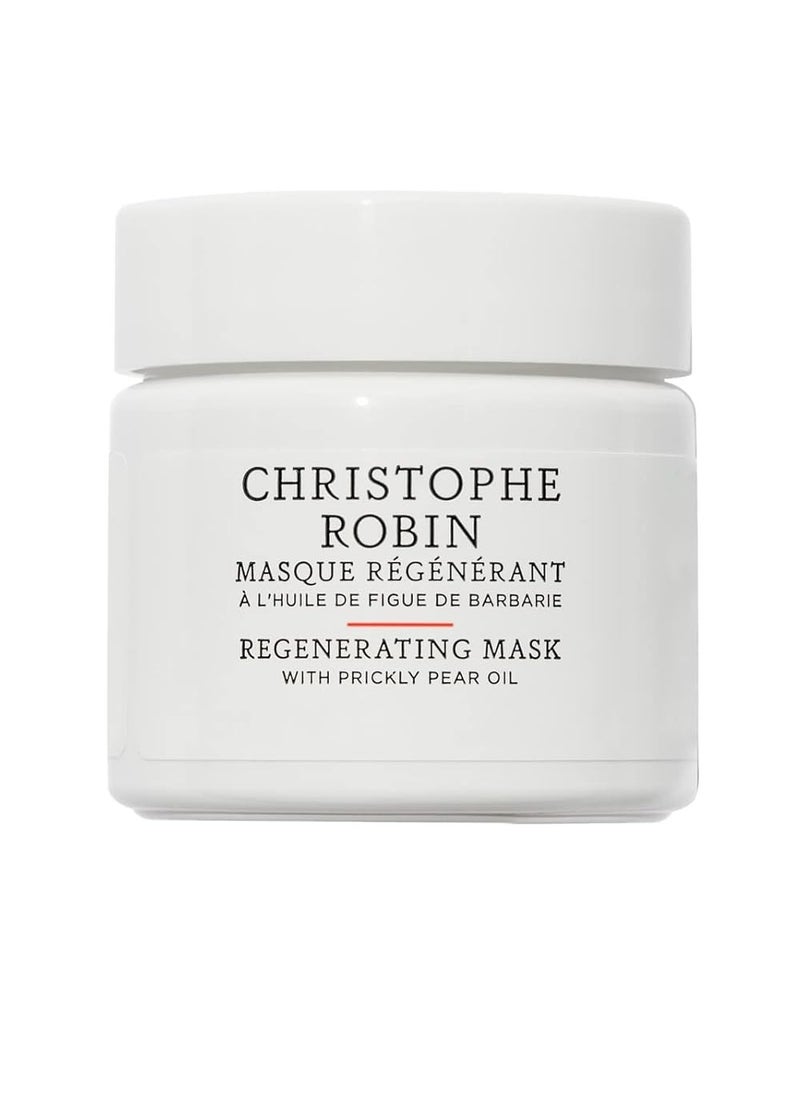 Christophe Robin Regenerating Mask with Prickly Pear Seed Oil for Dry, Damaged and Chemically Treated Hair 75ml, Travel Size