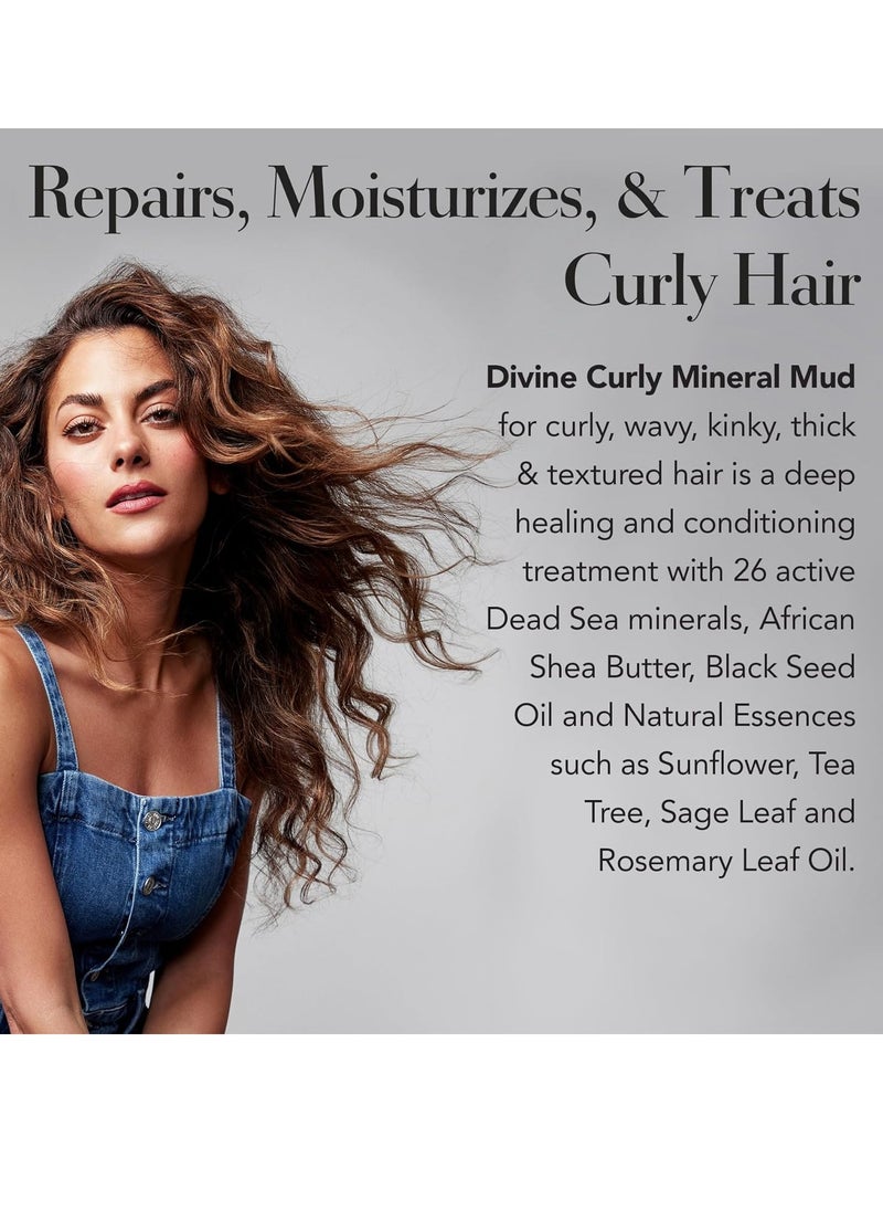 Saphira Divine Mineral Mud for Curly and Wavy Hair, Hair Moisturizer and Deep Conditioning Hair Mask for Shine and Bounce, Sulfate-Free, Paraben-Free, Vegan, 8.5 Ounce