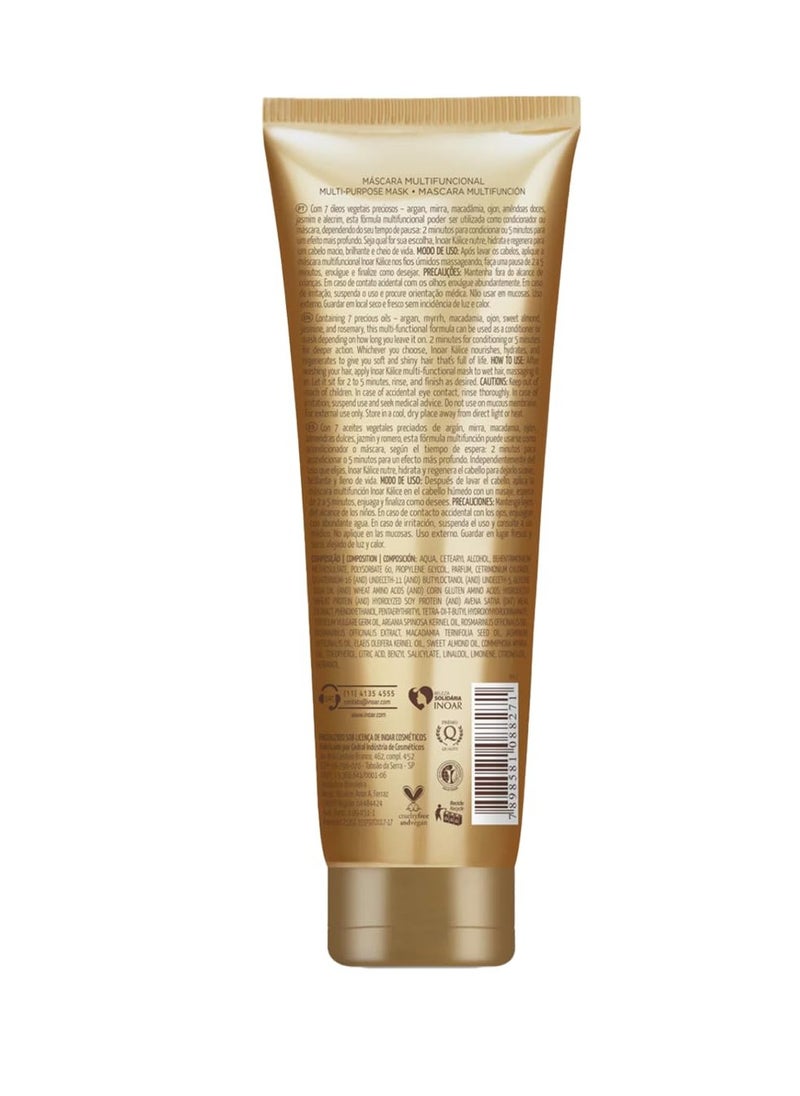 Inoar – Kalice Mask, Moisturizing Hair Mask, 7 Essential Oils, Vitamin E, Argan Oil, Moisturizing, Nourishing, Vegan Hair Product, Cruelty Free Haircare for Men and Women (8.4 oz.)