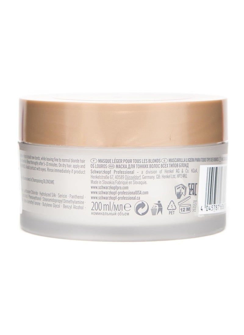 BLONDME All Blondes Light Mask 6.7 Fl Oz - Builds New Bonds - Increases Shine and Nourishing Fine to Normal Blonde Hair