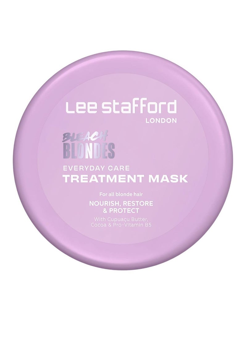 Lee Stafford Daily Blonde Hair Mask | Bleach Blondes Everyday Treatment - Hydrates Dry, Damaged, Bleached Hair Neutralizes Yellow Tones, Brightens & Refreshes for a Lighter Blonde, 16.7 Fl Oz