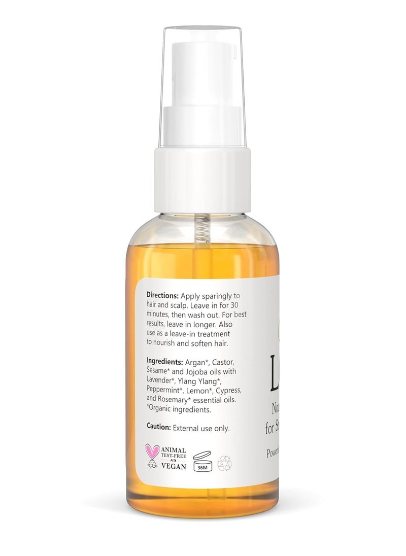 Clearly LONG, 100% Natural Hair Strengthening + Conditioning Leave In Treatment for Split Ends, Dry Damaged Hair with Castor, Jojoba, Argan Oils | Sulfate Free, Alcohol Free (60 mL)