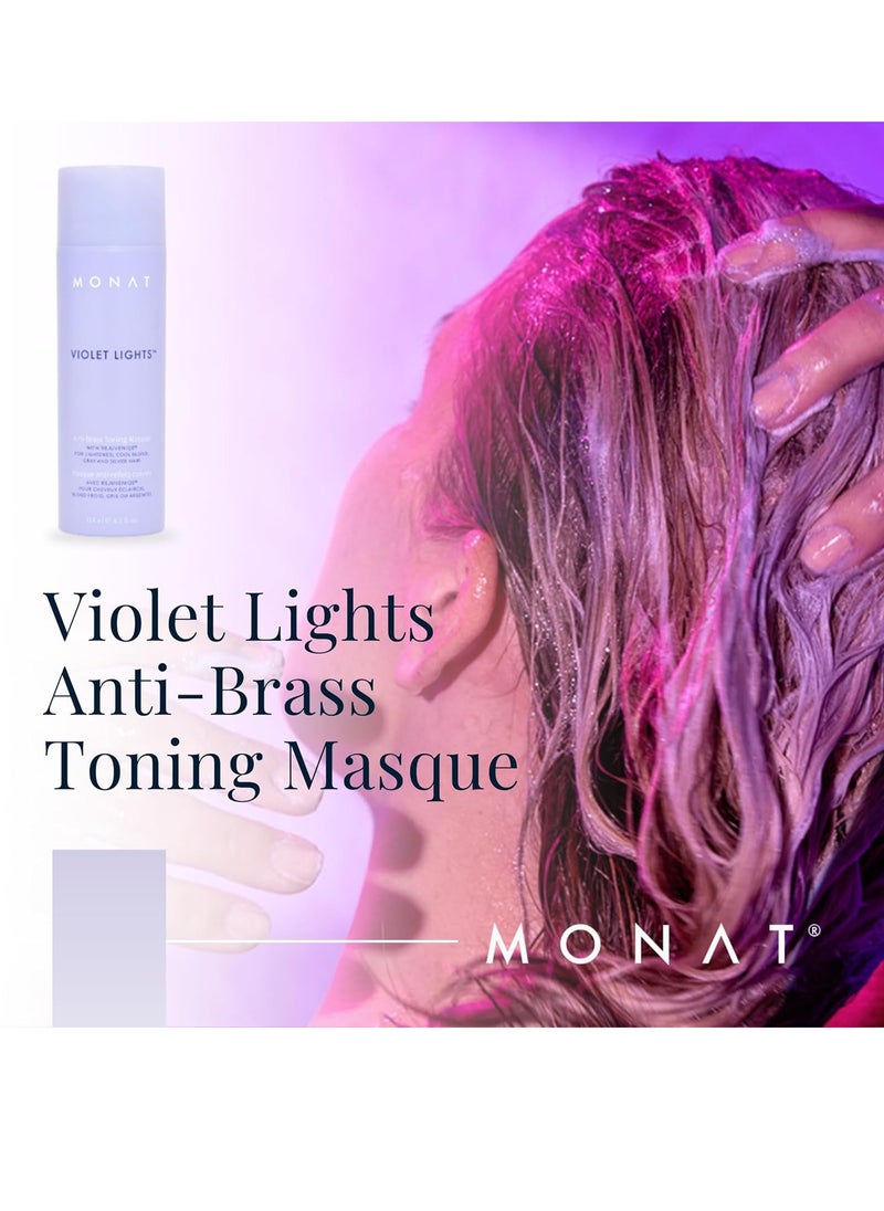 MONAT Violet Lights Anti-Brass Toning Masque – Natural Radiance – Illuminate Your Hair Naturally – Tone Unwanted Brassiness