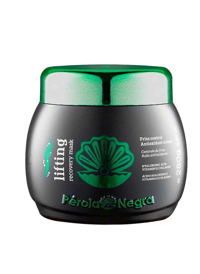 Perola Negra Recovering Mask, Frizz Control Antioxidant Action with Hyaluronic Acid - Frizz control 9.87 oz