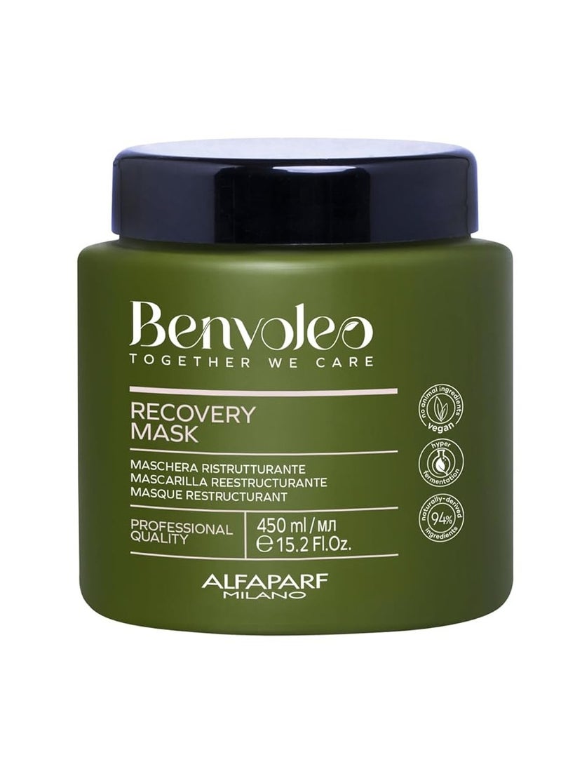 Alfaparf Milano Benvoleo Recovery Mask for Damaged Hair - Clean, Vegan, Sustainable Hair Care - Repairs, Reconstructs, Protects - Paraffin Free - Natural Ingredients - 15.2 Fl. Oz.