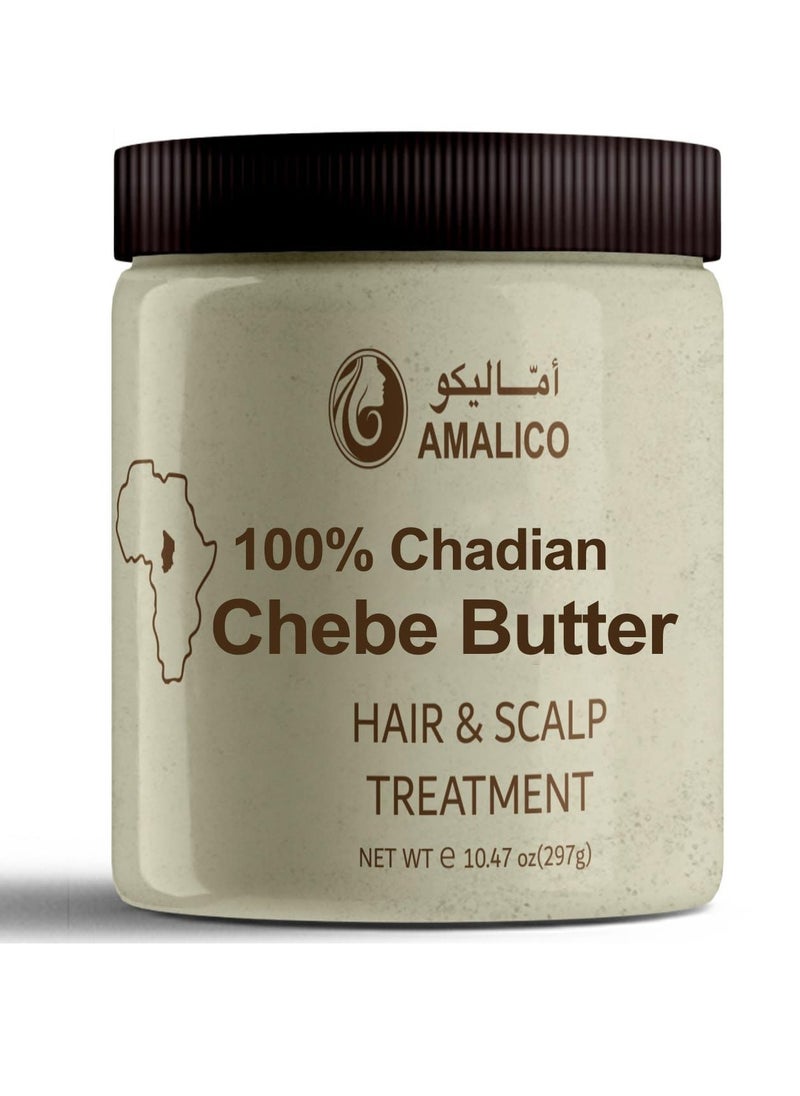 Chebe Butter with Castor Oil for Hair Growth. Chebe Butter from Chad for Hair Growth and Scalp Treatment with Organic Castor Oil Hair Growth Oil for Hair Ends and Dry Scalp 297 GM