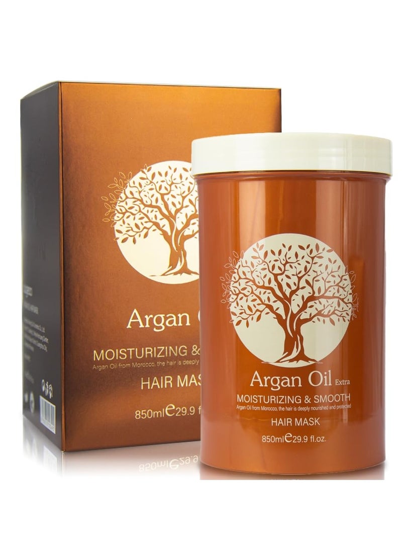 Argan Oil Hair Mask, Repair Split Ends Dry Damaged Hair, Moisturizing & Smoothing Hair Mask for Dry Damaged Hair of All Hair Types 16.90 oz 500 ml (29.90oz-850ml)