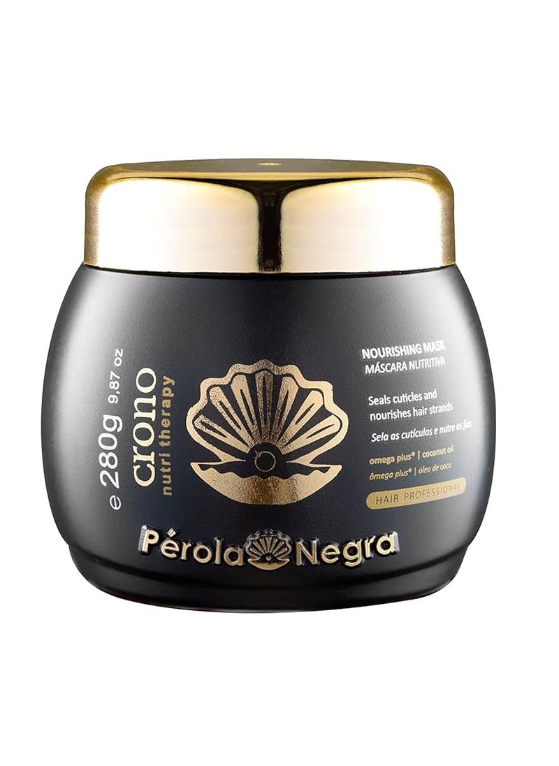 Perola Negra Crono Nutri Therapy - Nourishing Mask with Coconut oil - Provides Radiant Shine - For All Hair Types - 9.87 oz