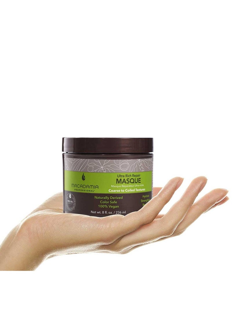 Macadamia Professional Hair Care Sulfate & Paraben Free Natural Organic Cruelty-Free Vegan Hair Products Ultra Rich Repair Hair Masque, 8oz