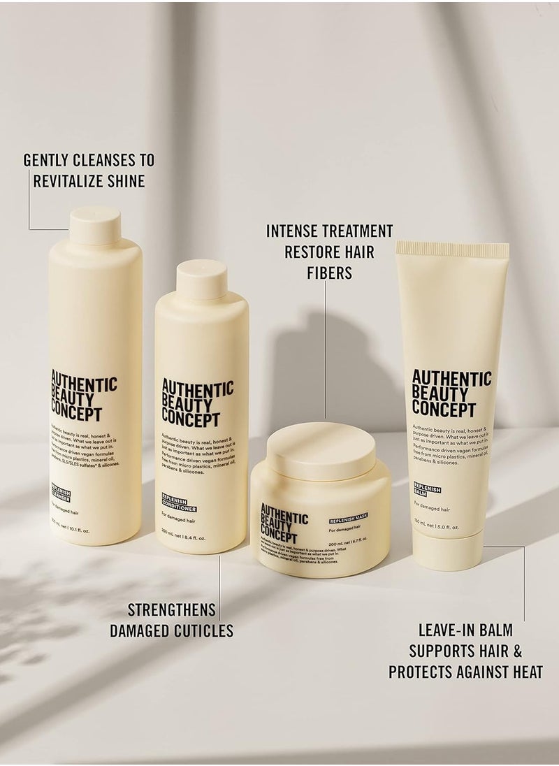 Authentic Beauty Concept Replenish Balm | Replenishing Hair Balm for Damaged Hair | Protects from Blow Dry Damage & Strengthens Hair | Vegan & Cruelty-free | Silicone-free | 5 fl. Oz