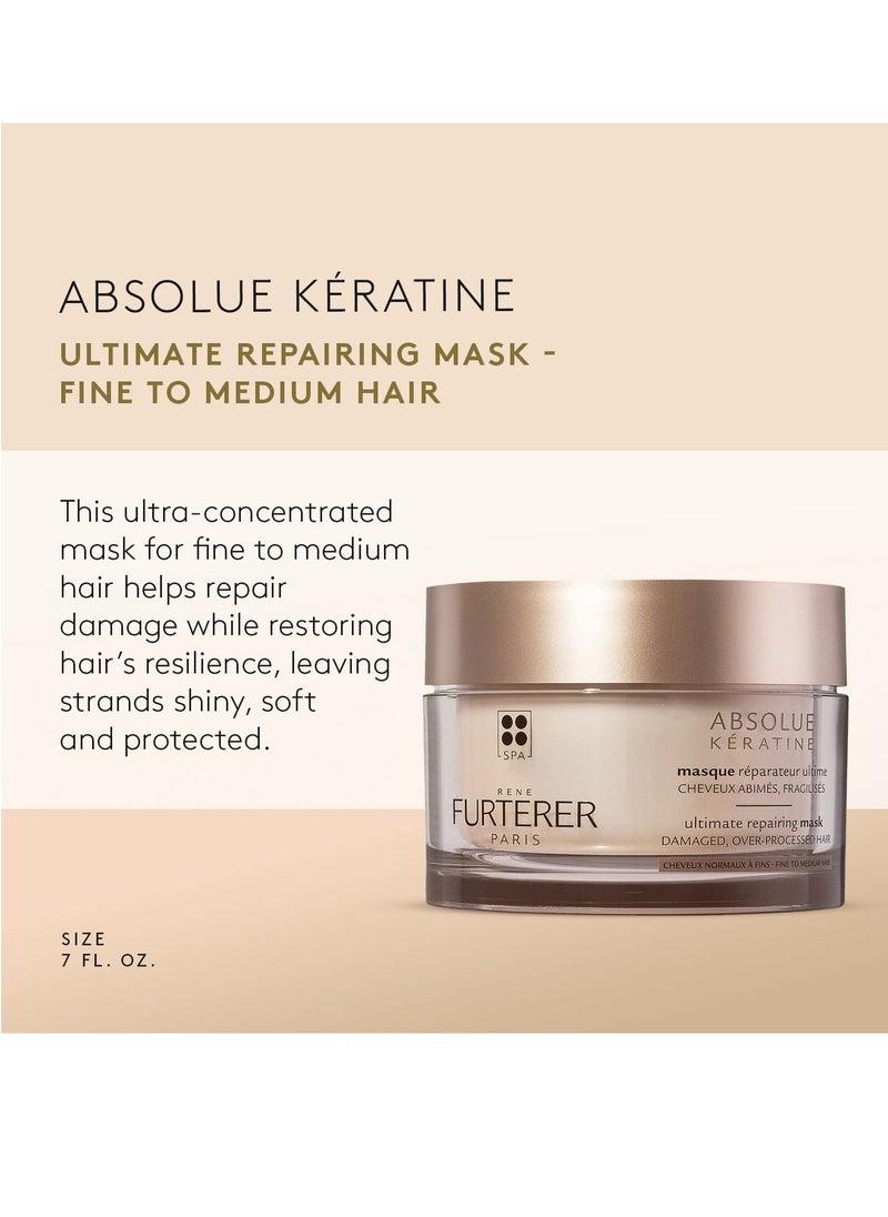 Rene Furterer ABSOLUE KERATINE Ultimate Regenerating Mask - For Damaged, Over-Processed Fine to Medium Hair - Repair & Restore