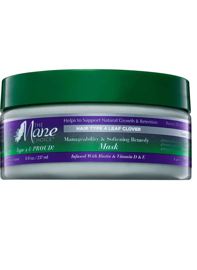 The Mane Choice - Hair Type 4 Leaf Clover: Manageability & Softening Remedy Mask,8 Fl Oz (Pack of 1)